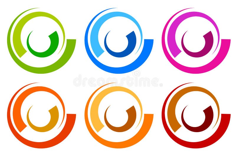 Logo variopinto del cerchio, modelli dell'icona circl segmentato concentrico illustrazione di stock Logo variopinto del cerchio, modelli dell'icona circl segmentato concentrico illustrazione di stock
