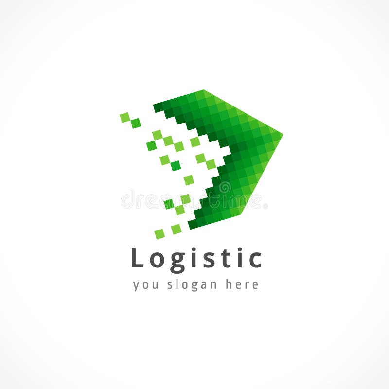 Logo verde logistico della società della freccia illustrazione di stock Logo verde logistico della società della freccia illustrazione di stock