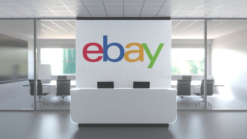 Ebay Logo Above Reception Desk In The Modern Office Editorial