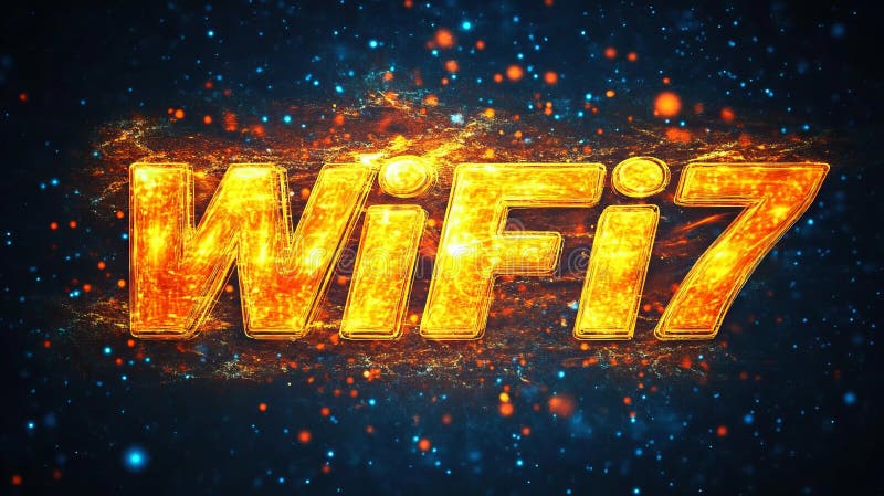 Logo WiFi 7 w wirtualnym tle cyfrowym NiesamowiteSzybka ilustracja internetowa ilustracji