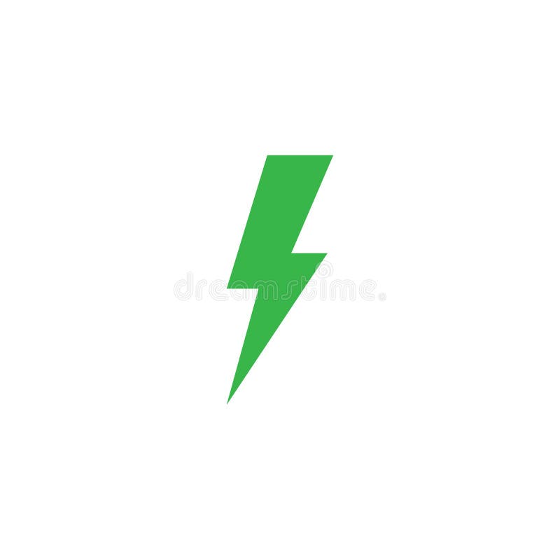 Logo Y Símbolos Del Icono Del Rayo Verde Eléctrico Vector Ilustración ...