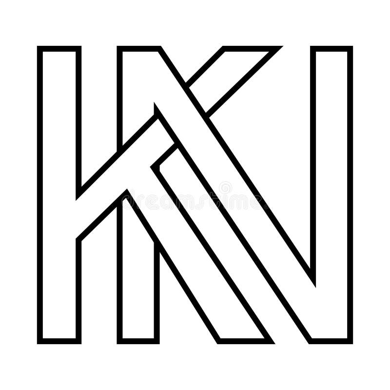 Logo-Zeichen kn nk Symbol doppelte Buchstaben logotype n k