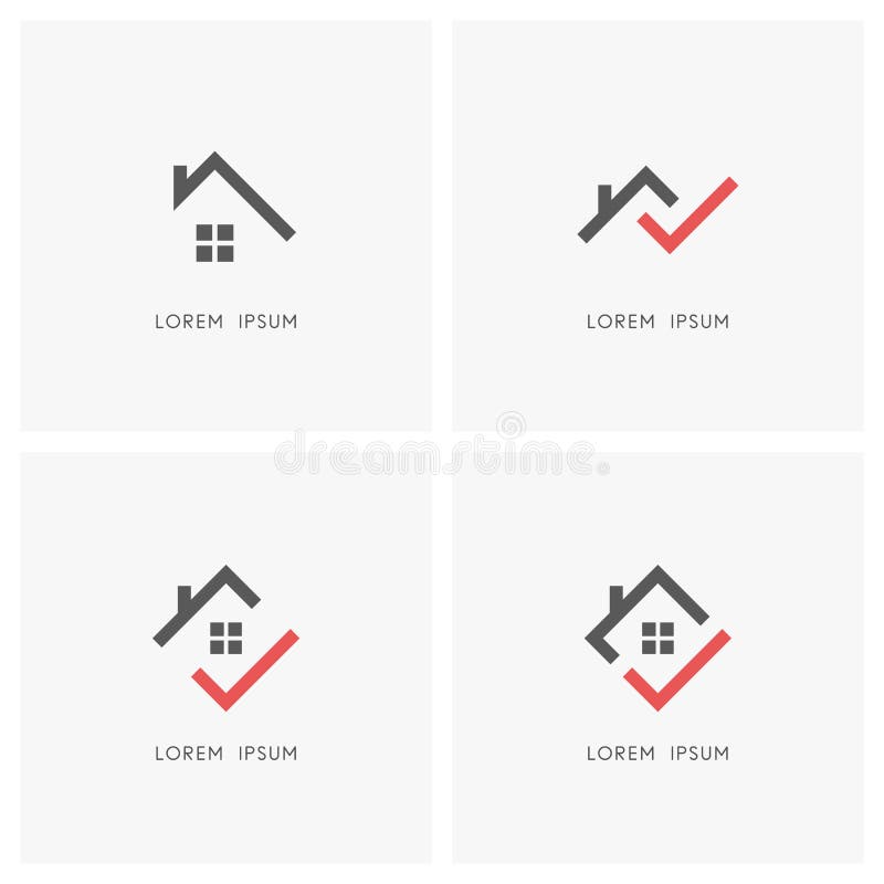 Logo à la maison d'ensemble réglé - icônes d'immobiliers illustration stock Logo à la maison d'ensemble réglé - icônes d'immobiliers illustration stock