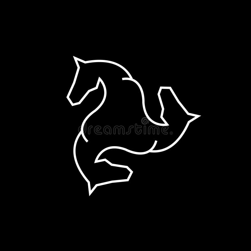 Logo équin de vecteur Logo de vecteur de cheval Logo triple illustration libre de droits Logo équin de vecteur Logo de vecteur de cheval Logo triple illustration libre de droits