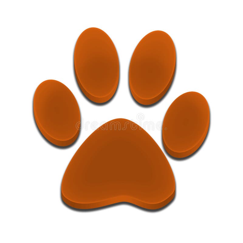 Logoabdruck Orangenfarbe der Hund 3d vektor abbildung Logoabdruck Orangenfarbe der Hund 3d vektor abbildung