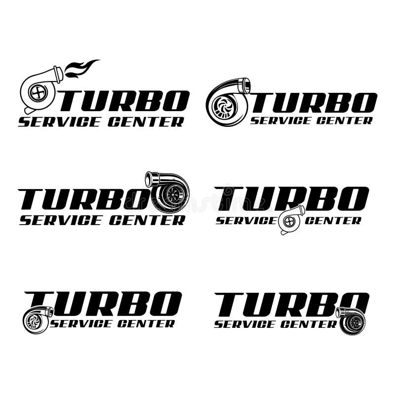 Turbo service center logo collection vector