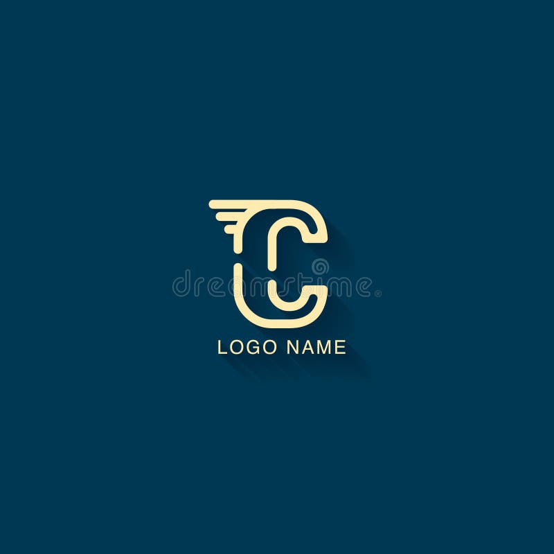 Logodesign för initial bokstav C med en linje begrepp Modern logodesignmall vektor illustrationer Logodesign för initial bokstav C med en linje begrepp Modern logodesignmall vektor illustrationer