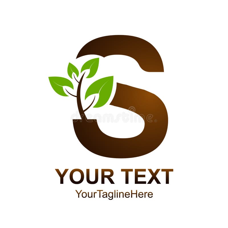 Logodesignschablone des Buchstaben S färbte braunes grünes Blattnaturde stock abbildung Logodesignschablone des Buchstaben S färbte braunes grünes Blattnaturde stock abbildung