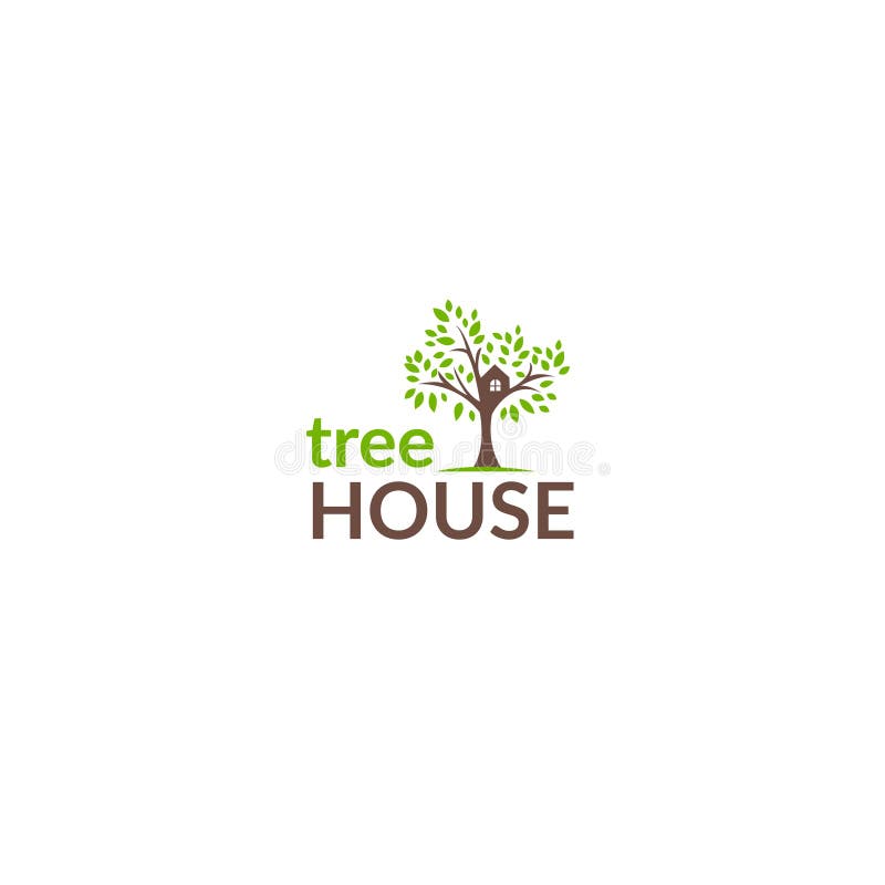 Modern, professional, creative Tree house logo  -Stock vector illustration with green and brown color. Modern, professional, creative Tree house logo  -Stock vector illustration with green and brown color.