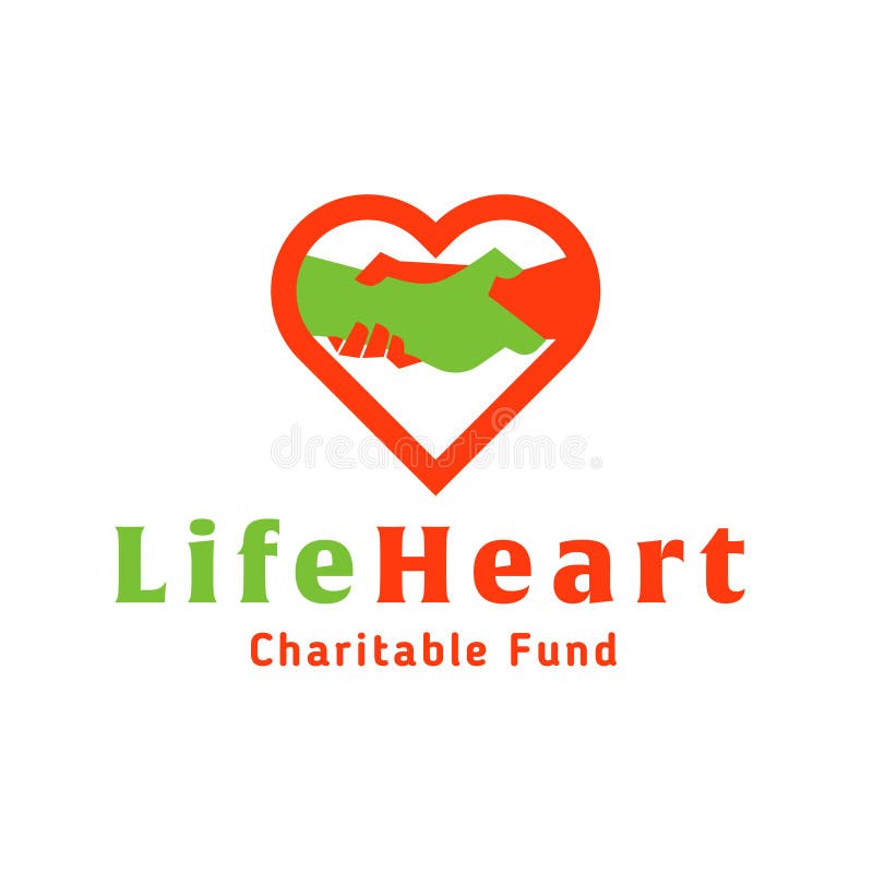 Logo helping hand life in the heart of charitable funds. Logo helping hand life in the heart of charitable funds