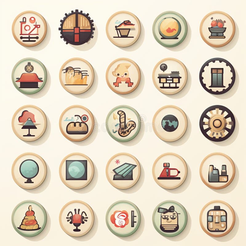 Logoikoner som utformats för webbdesign och andra ändamål vackra, moderna logotyper stock illustrationer