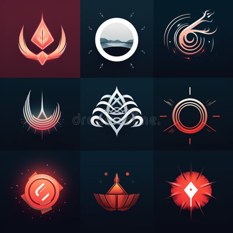 Logoikoner som utformats för webbdesign och andra ändamål vackra, moderna logotyper vektor illustrationer