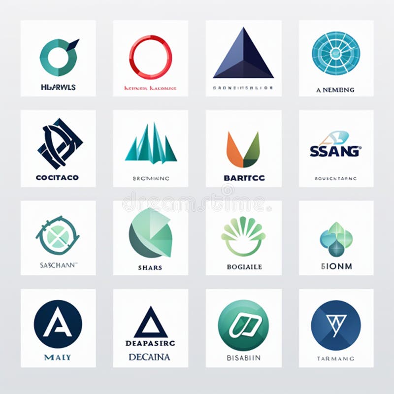 Logoikoner som utformats för webbdesign och andra ändamål vackra, moderna logotyper vektor illustrationer