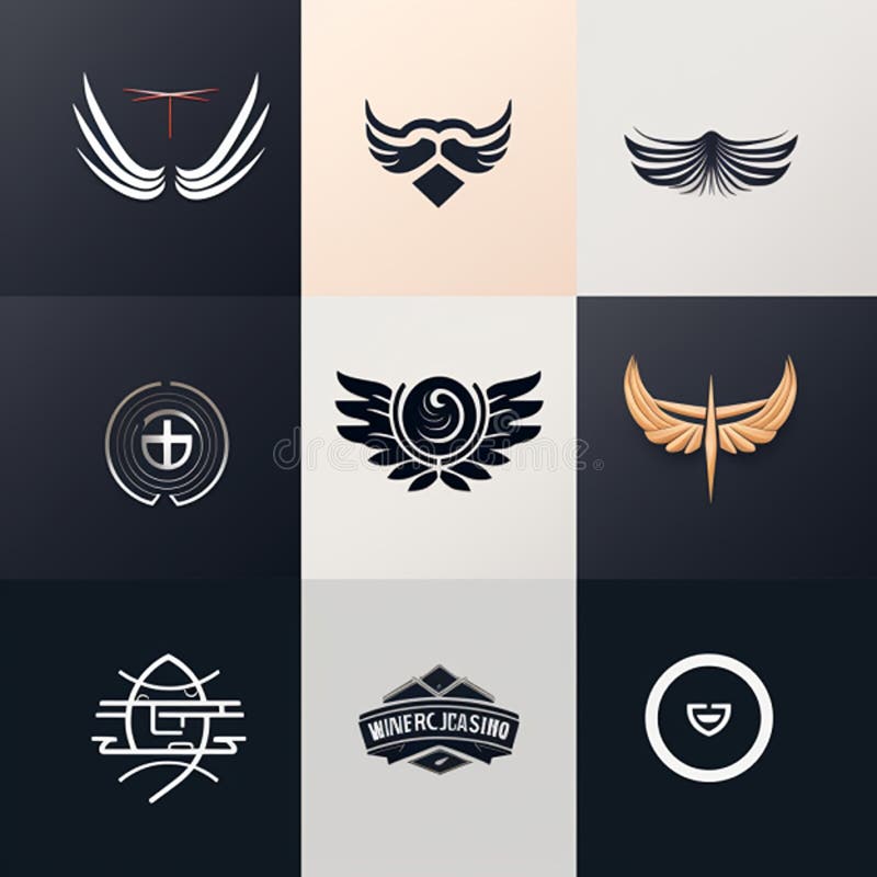 Logoikoner som utformats för webbdesign och andra ändamål vackra, moderna logotyper vektor illustrationer