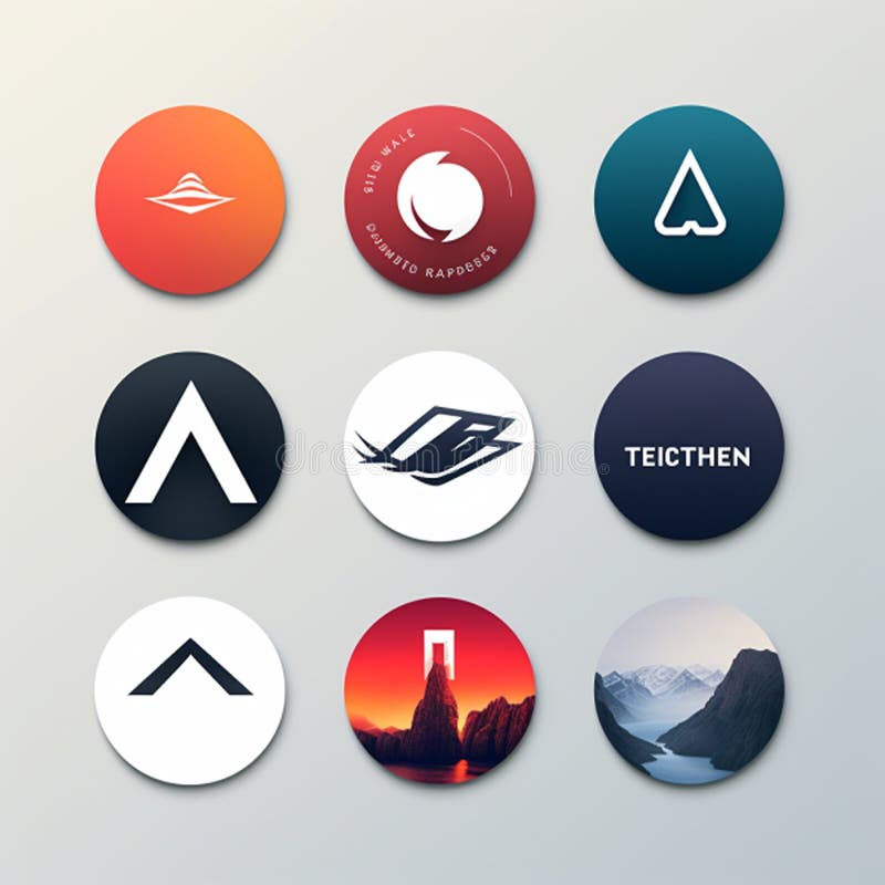 Logoikoner som utformats för webbdesign och andra ändamål vackra, moderna logotyper vektor illustrationer