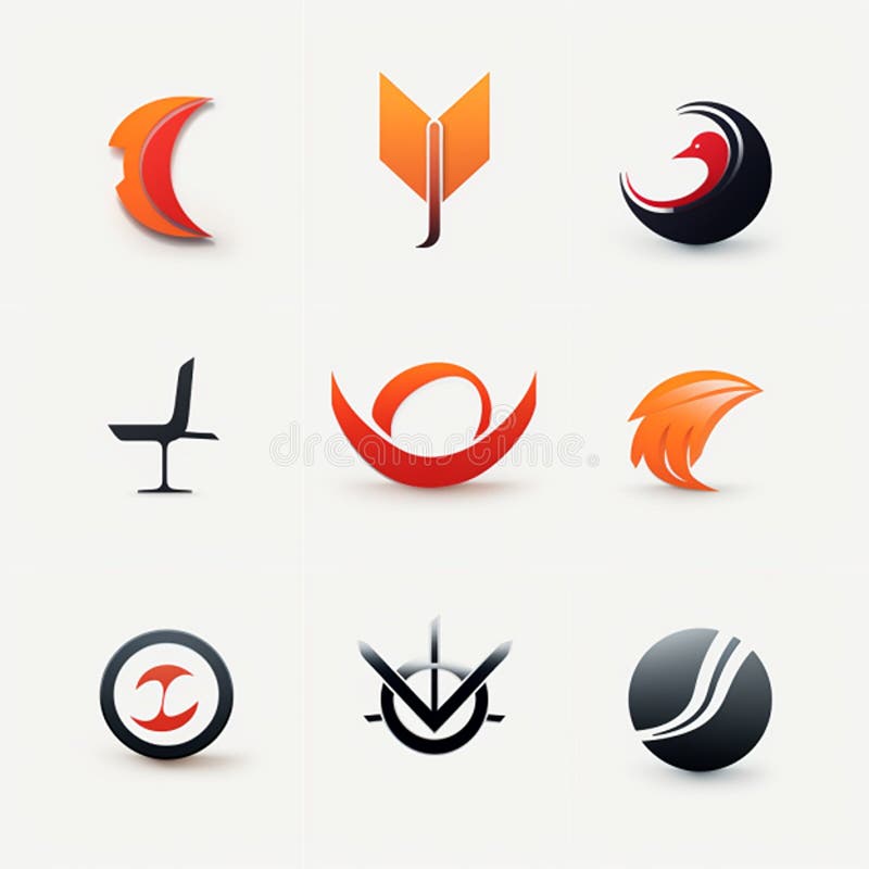 Logoikoner som utformats för webbdesign och andra ändamål vackra, moderna logotyper stock illustrationer
