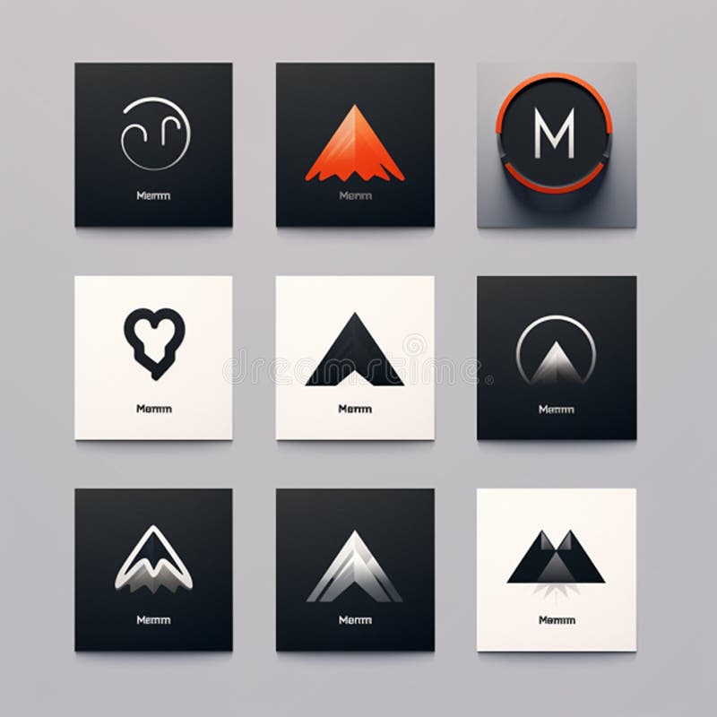 Logoikoner som utformats för webbdesign och andra ändamål vackra, moderna logotyper. Ikonlogotyper för webbdesigners är mycket populära i modern design