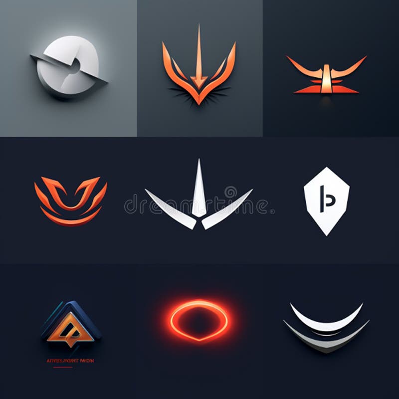 Logoikoner som utformats för webbdesign och andra ändamål vackra, moderna logotyper arkivfoton