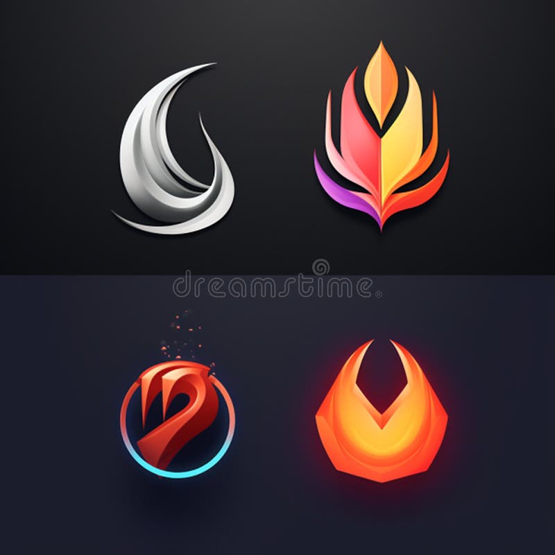 Logoikoner som utformats för webbdesign och andra ändamål vackra, moderna logotyper arkivbilder