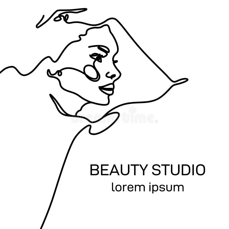 Logomall f?r sk?nhetstudio i den moderiktiga stilen av ?versikten Abstrakta minimalistic linj?ra skissar vektor illustrationer Logomall f?r sk?nhetstudio i den moderiktiga stilen av ?versikten Abstrakta minimalistic linj?ra skissar vektor illustrationer