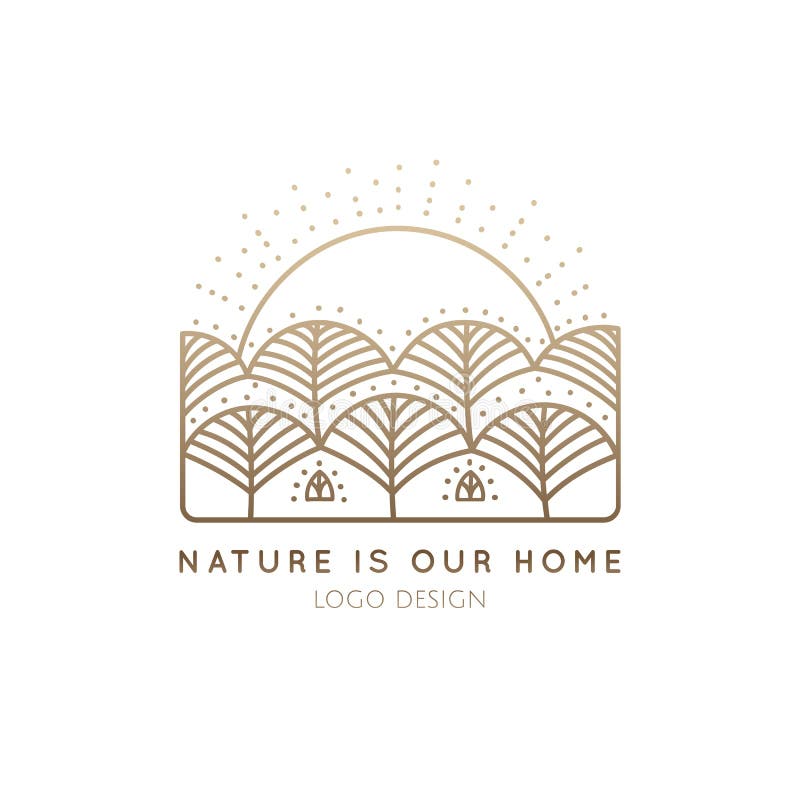 Logonaturhem stock illustrationer Logonaturhem stock illustrationer