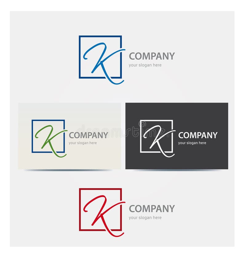 Letter K Icon, Monogram, Initial Logo for Corporate Business in Various Colors vector illustration