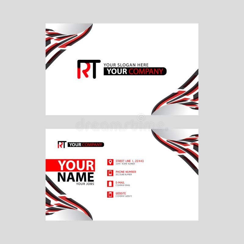 LogoRT-design med en svart och rött affärskort med horisontal och modern design