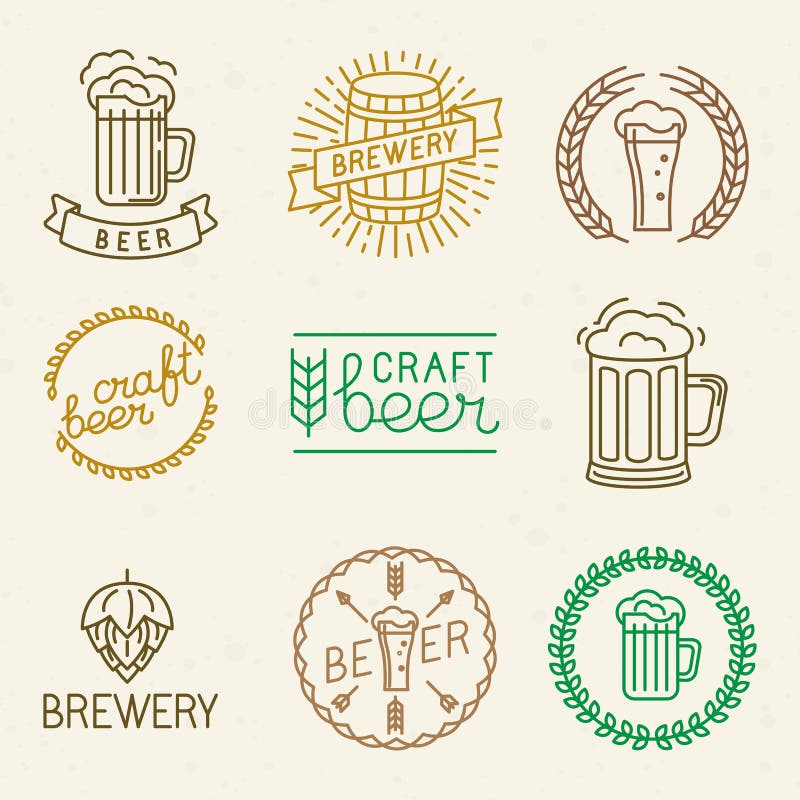 Logos de bière et de brasserie de métier de vecteur illustration libre de droits Logos de bière et de brasserie de métier de vecteur illustration libre de droits