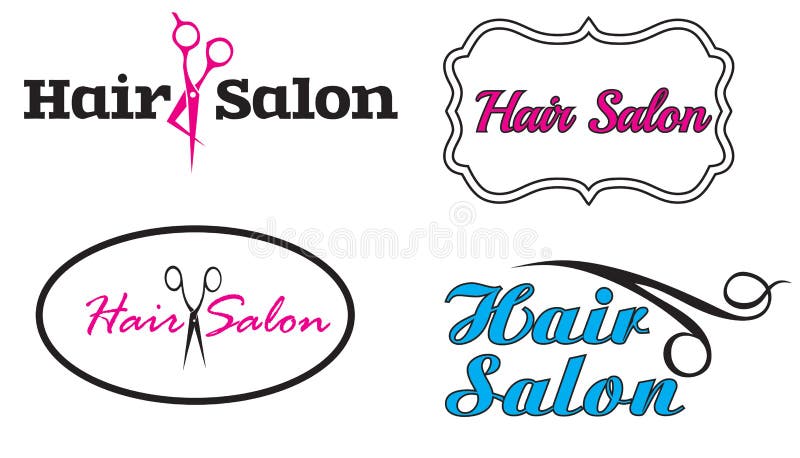 Logos de fantaisie du salon de coiffure quatre