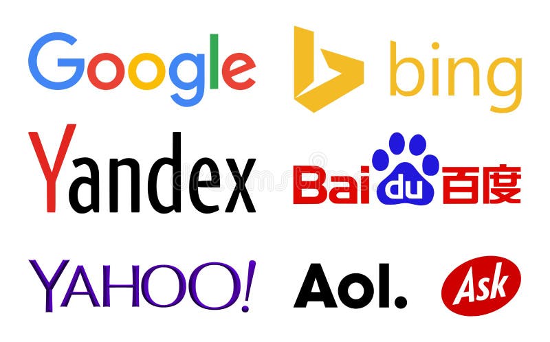 Logos de moteurs de recherche de Web illustration stock Logos de moteurs de recherche de Web illustration stock