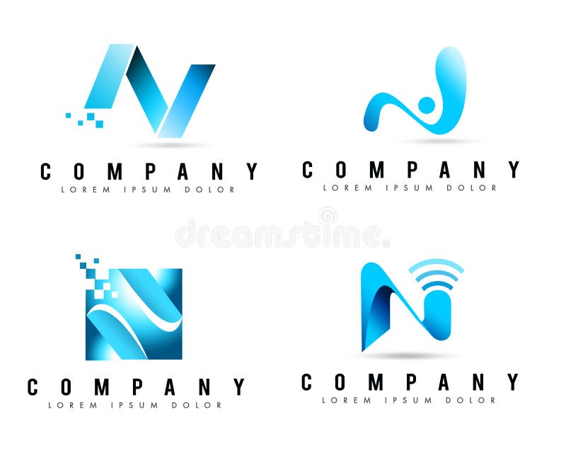 Logos della lettera N illustrazione di stock Logos della lettera N illustrazione di stock