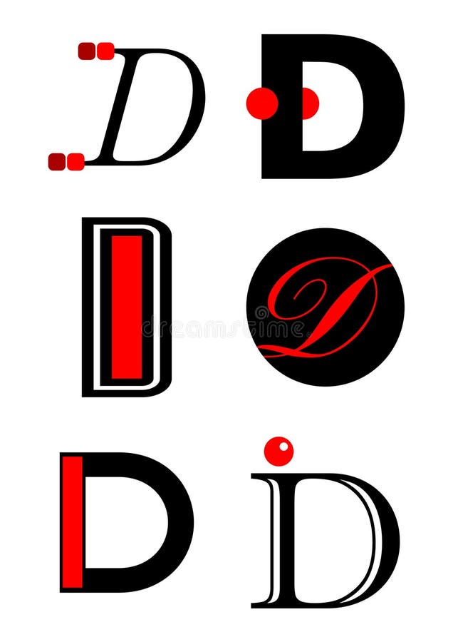 Logos et graphismes de l'alphabet D de vecteur