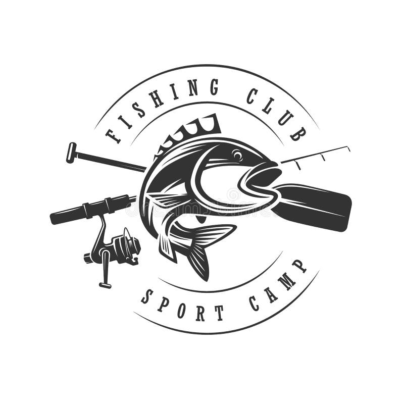 Logos on a Fishing Theme. Fishing Club Stock Vector - Illustration of fish,  drawing: 201927168