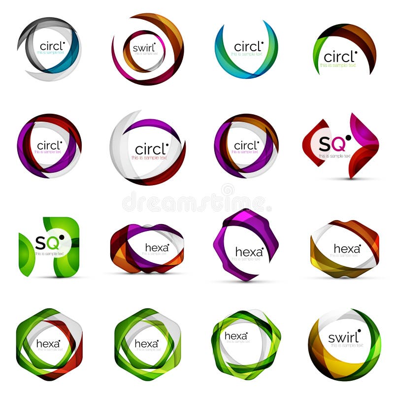 Logos géométriques de recouvrement modernes de formes illustration de vecteur Logos géométriques de recouvrement modernes de formes illustration de vecteur