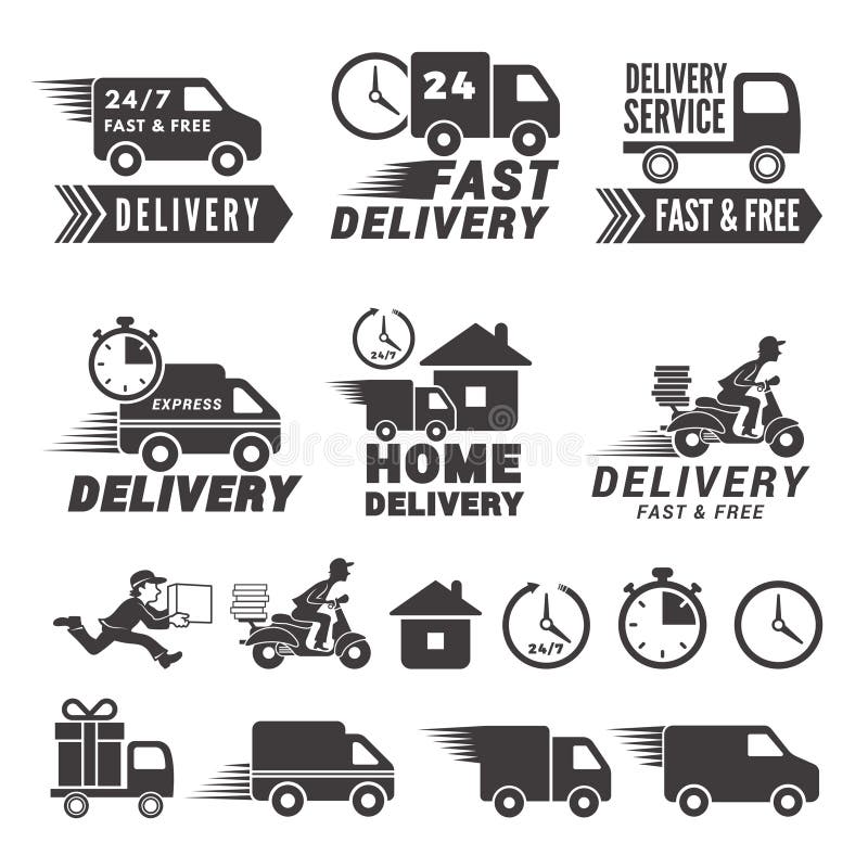 Overnight delivery van vintage label Royalty Free Vector