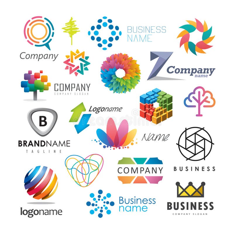 Logos variopinto di affari illustrazione vettoriale Logos variopinto di affari illustrazione vettoriale