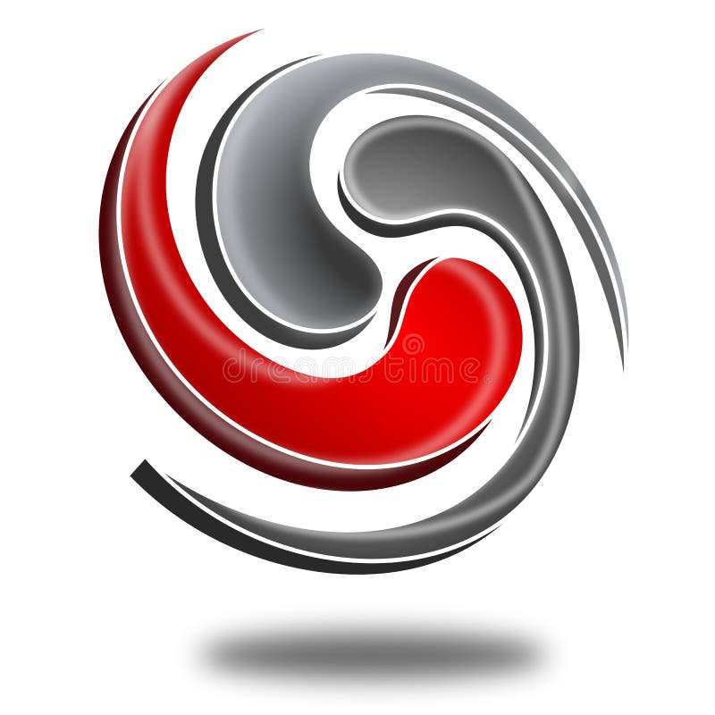 Logótipo 3D abstrato ilustração stock