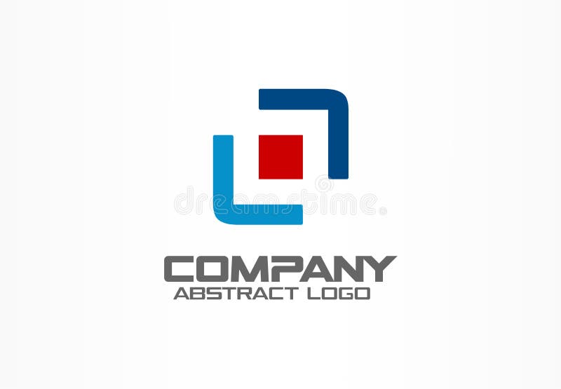 Logotipo abstrato da empresa de negócio Elemento do projeto da identidade corporativa Foco da câmera, centro do quadro, logotype