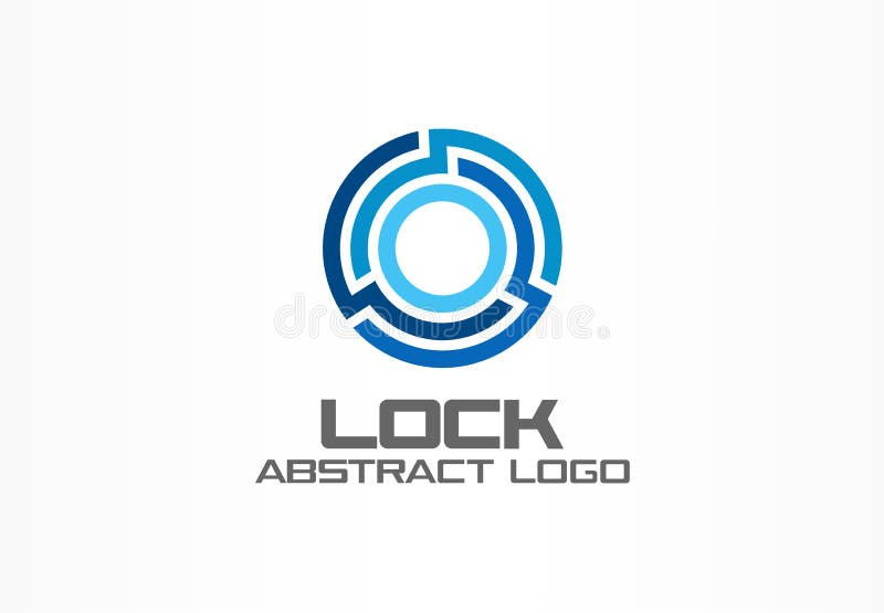 Logotipo abstrato para a empresa de negócio Elemento do projeto da identidade corporativa Conecte, integre, fechamento do círculo