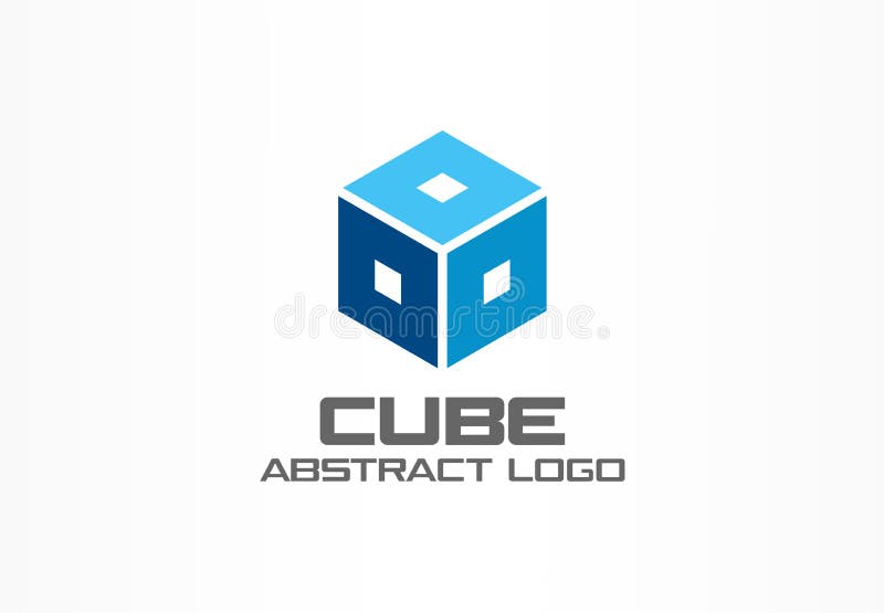 Logotipo abstrato para a empresa de negócio Elemento do projeto da identidade corporativa Cubo, caixa, quadro quadrado, ideia do ilustração do vetor Logotipo abstrato para a empresa de negócio Elemento do projeto da identidade corporativa Cubo, caixa, quadro quadrado, ideia do ilustração do vetor