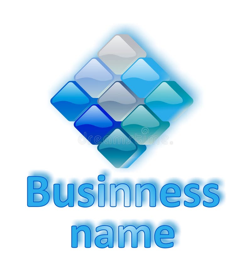 Logotipo azul do vidro do negócio