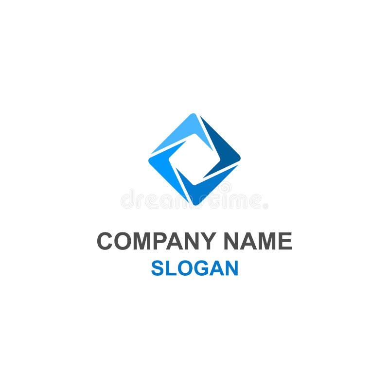 Logotipo azul quadrado do sumário ilustração royalty free Logotipo azul quadrado do sumário ilustração royalty free
