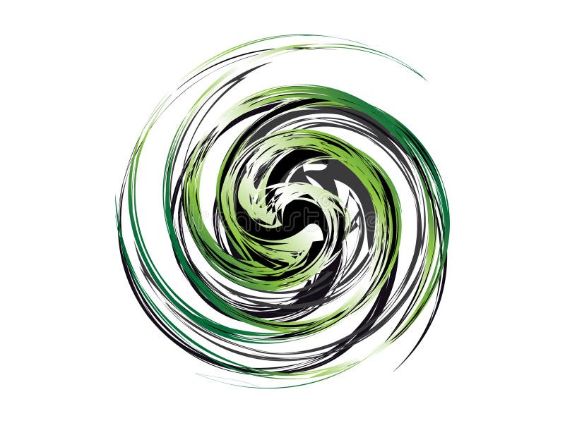Logotipo blanco negro verde abstracto del remolino stock de ilustración Logotipo blanco negro verde abstracto del remolino stock de ilustración