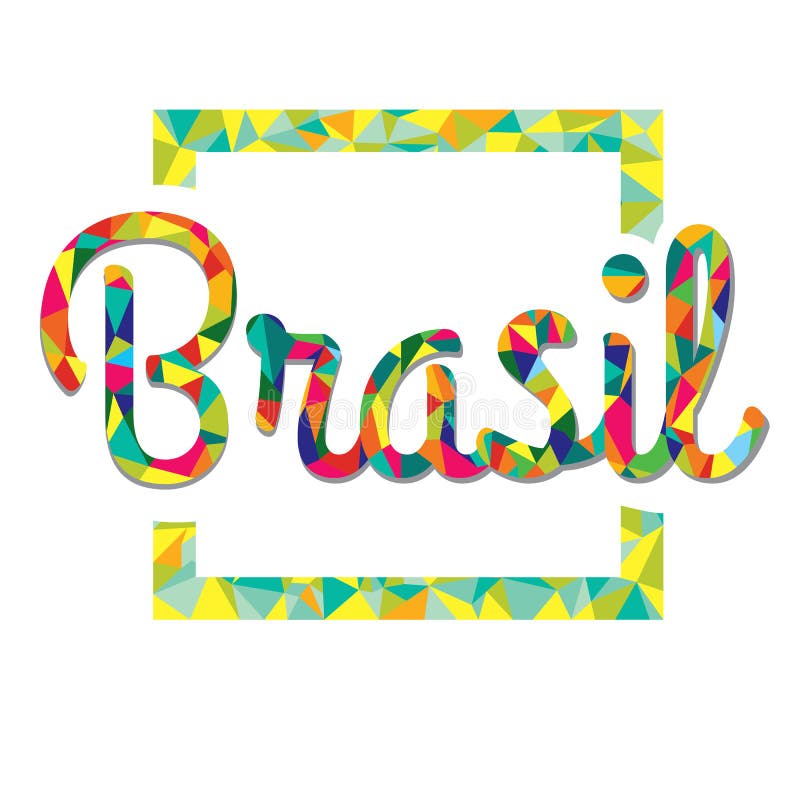 Logotipo brilhante da cor ao estilo de baixo Brasil poli ilustração royalty free Logotipo brilhante da cor ao estilo de baixo Brasil poli ilustração royalty free