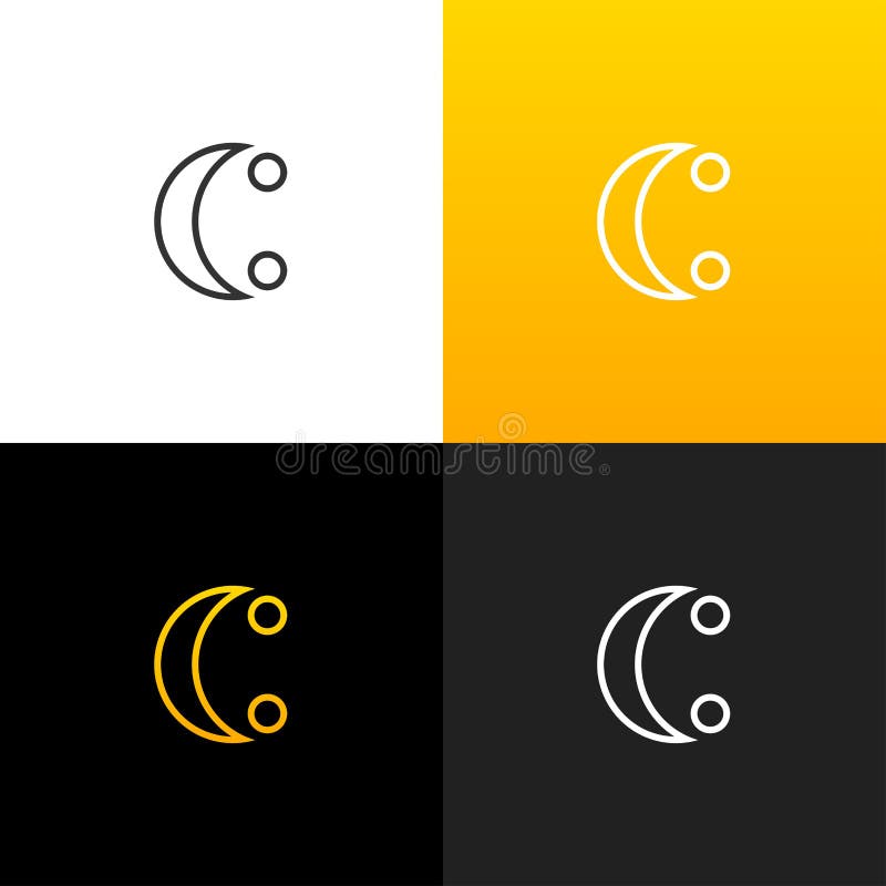 Logotipo C con dos puntos Logotipo linear de la letra c para las compañías y las marcas con una pendiente amarilla ilustración del vector Logotipo C con dos puntos Logotipo linear de la letra c para las compañías y las marcas con una pendiente amarilla ilustración del vector