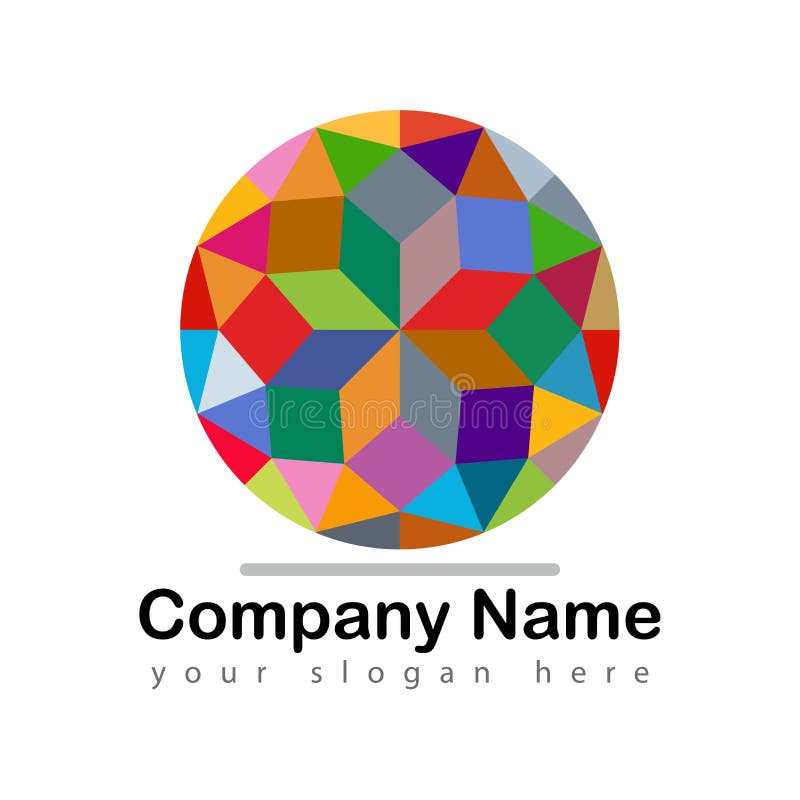 Logotipo colorido del diamante en blanco stock de ilustración