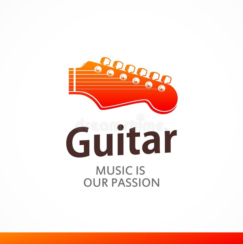 Logotipo com cabeça do Peg da guitarra ilustração do vetor Logotipo com cabeça do Peg da guitarra ilustração do vetor