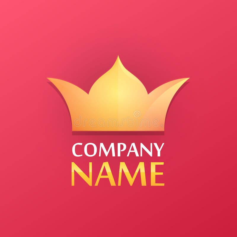 Logotipo con la corona de oro stock de ilustración Logotipo con la corona de oro stock de ilustración