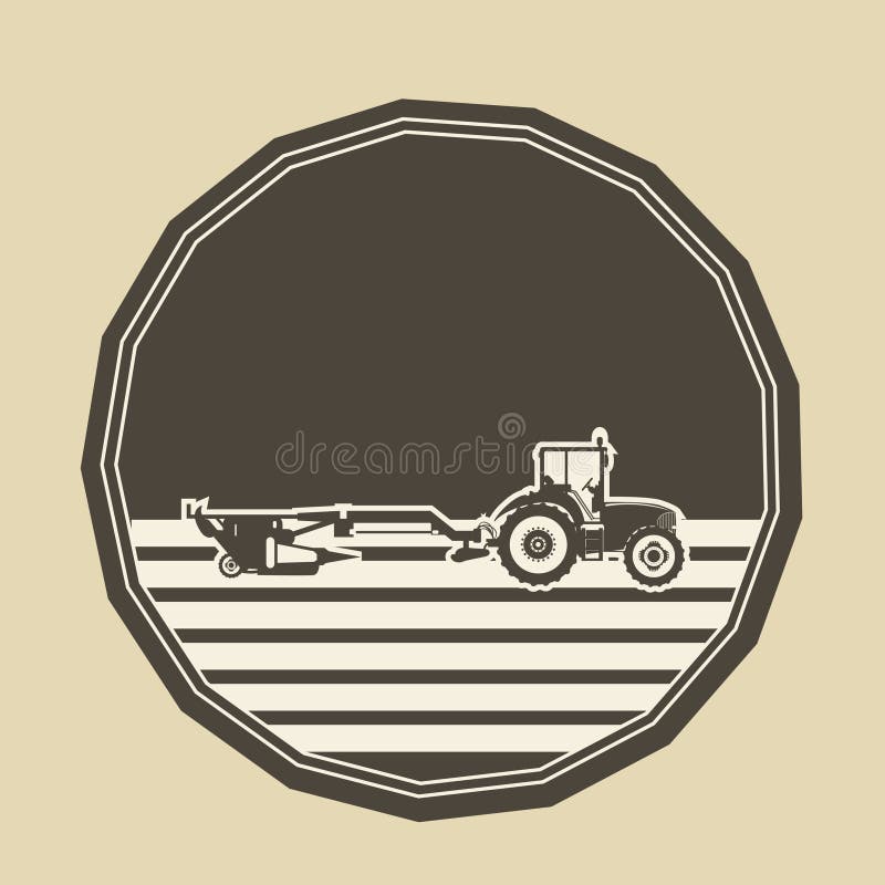 Logotipo con un arado del tractor libre illustration Logotipo con un arado del tractor libre illustration