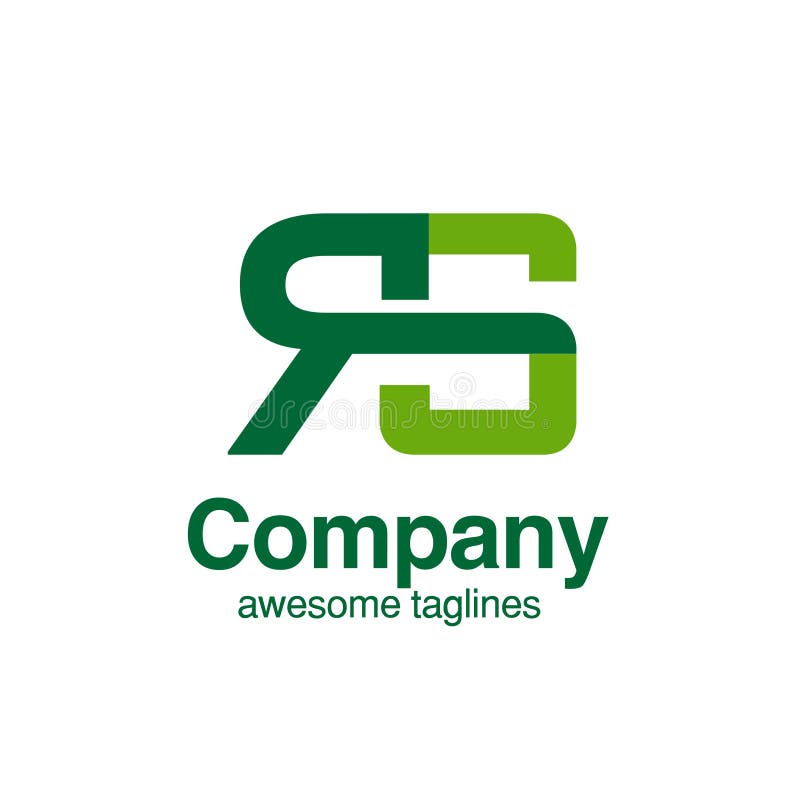 Logotipo criativo da letra inicial RS ilustração stock